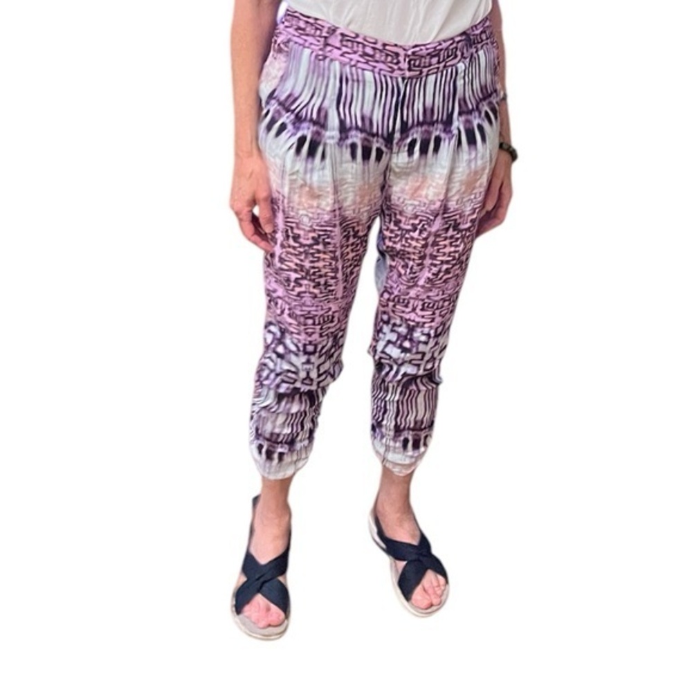 New Silk 100% Parker Joplin Devon Purple Women's Pant Ruched Pants sz 0